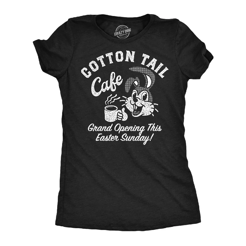 women's faux leather tops -Cotton Tail Cafe Women's T Shirt