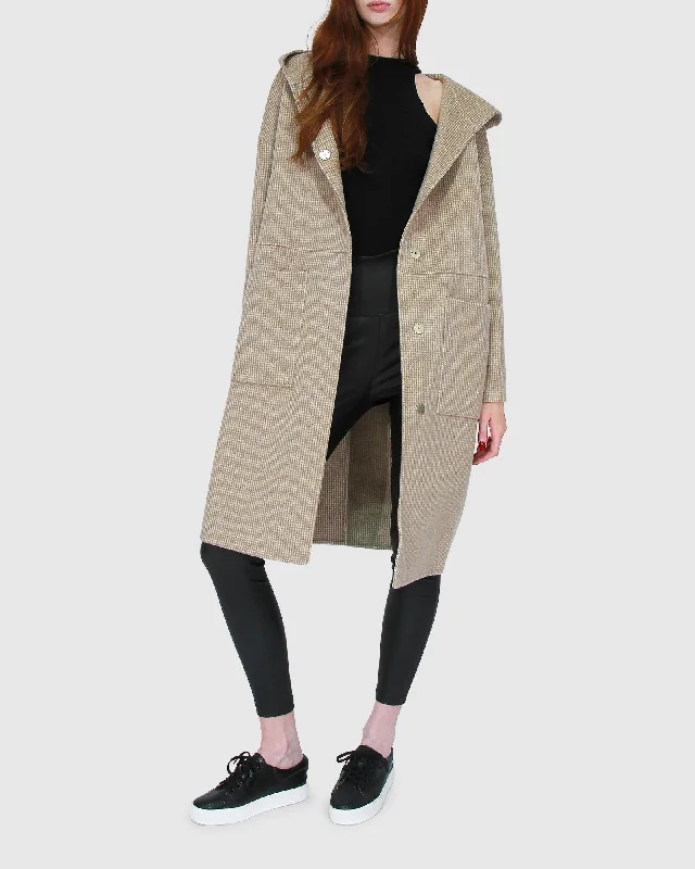 women's asymmetrical zipper jackets -Sunday Morning Hooded Coat