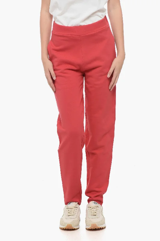 women's fleece-lined leggings -Armani EMPORIO Brushed Cotton Sweatpants with Flush Pockets