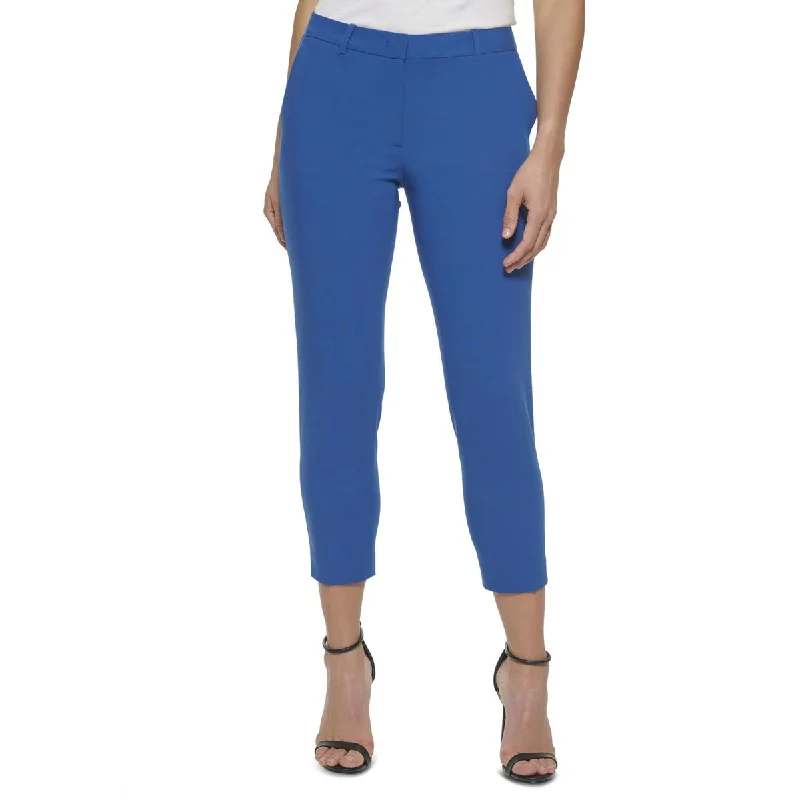 stylish straight-fit trousers for women -DKNY Womens Petites Dressy Pull On Ankle Pants