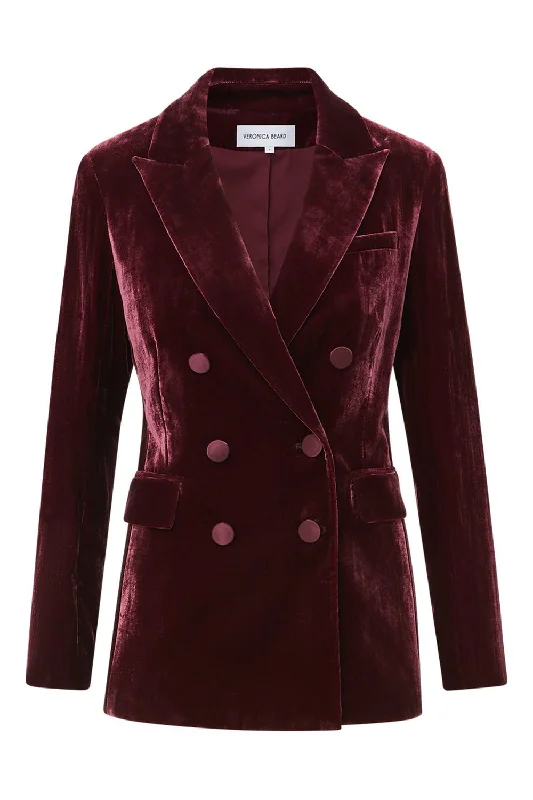 women's long padded coats -Ellette Dickey Jacket - Wine