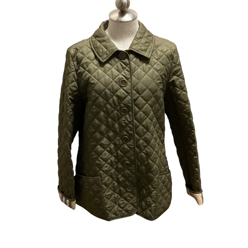 ladies' casual cargo jackets -Coat Luxury Designer By Burberry In Green, Size: Xl