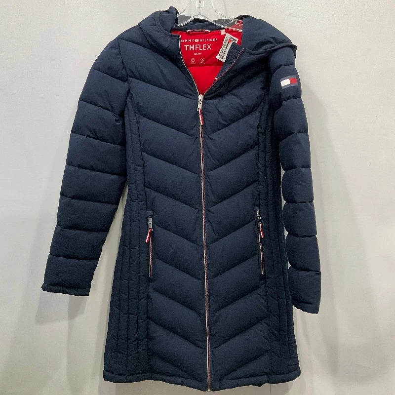 stylish belted coats for women -Coat Puffer & Quilted By Tommy Hilfiger In Navy, Size: S