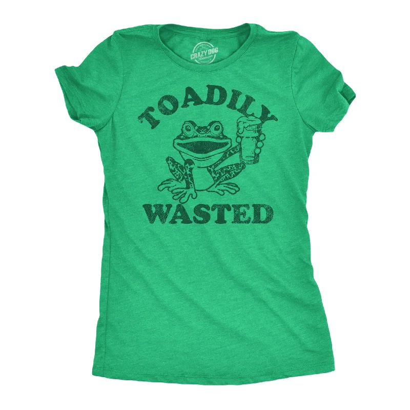 trendy draped sleeve tops for women -Toadily Wasted Women's T Shirt