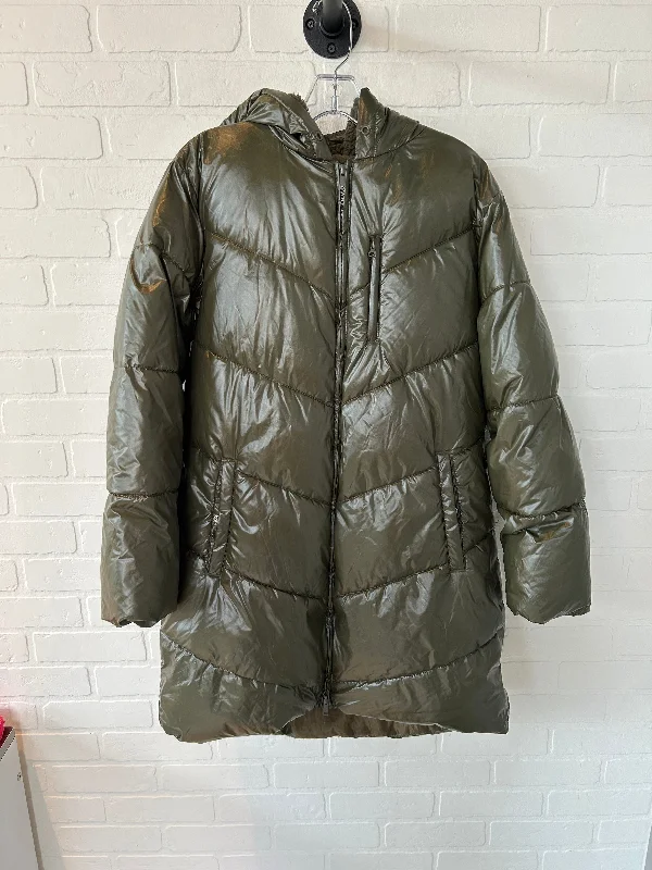 women's classic wool-blend coats -Coat Puffer & Quilted By A New Day In Green, Size: M