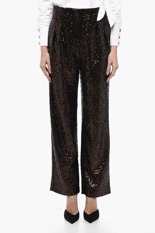 women's pencil skirts -In The Mood For Love Sequined CLYDE Pants with Wide Leg