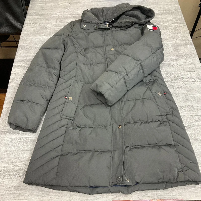 women's padded winter coats -Coat Puffer & Quilted By Tommy Hilfiger In Grey, Size: M