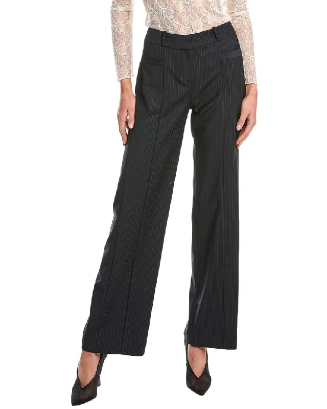 women's palazzo pants -ba&sh Pinstripe Wool-Blend Pant