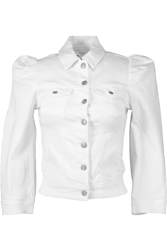 women's asymmetrical zipper jackets -Ada Jacket  White