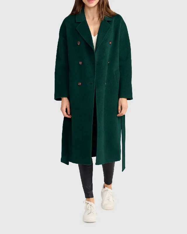 women's sporty hybrid coats -Standing Still Belted Coat