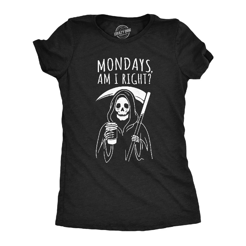 women's striped knit tops -Mondays Am I Right Women's T Shirt