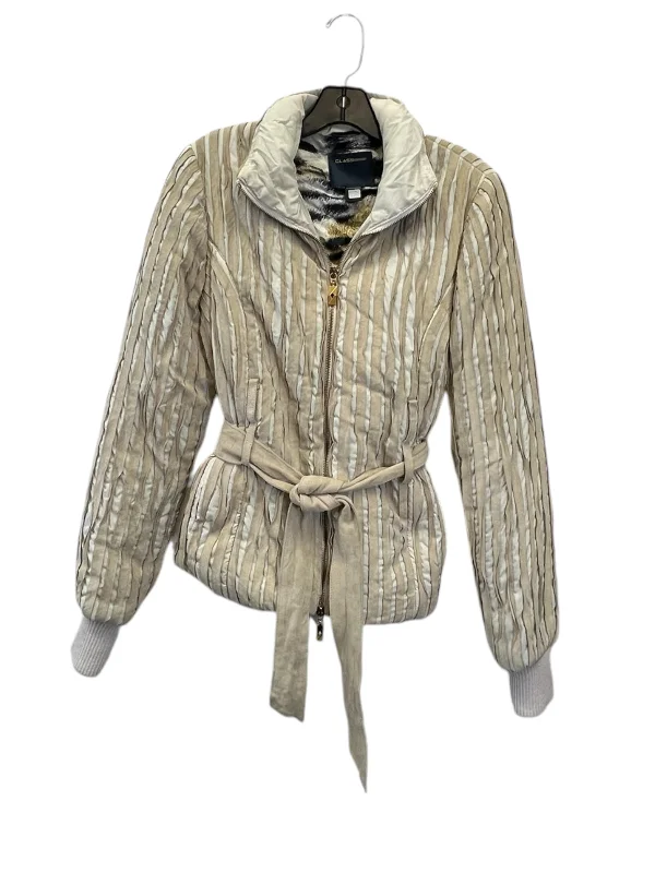 women's puff-sleeve coats -Coat Designer By Roberto Cavalli In Beige, Size: M