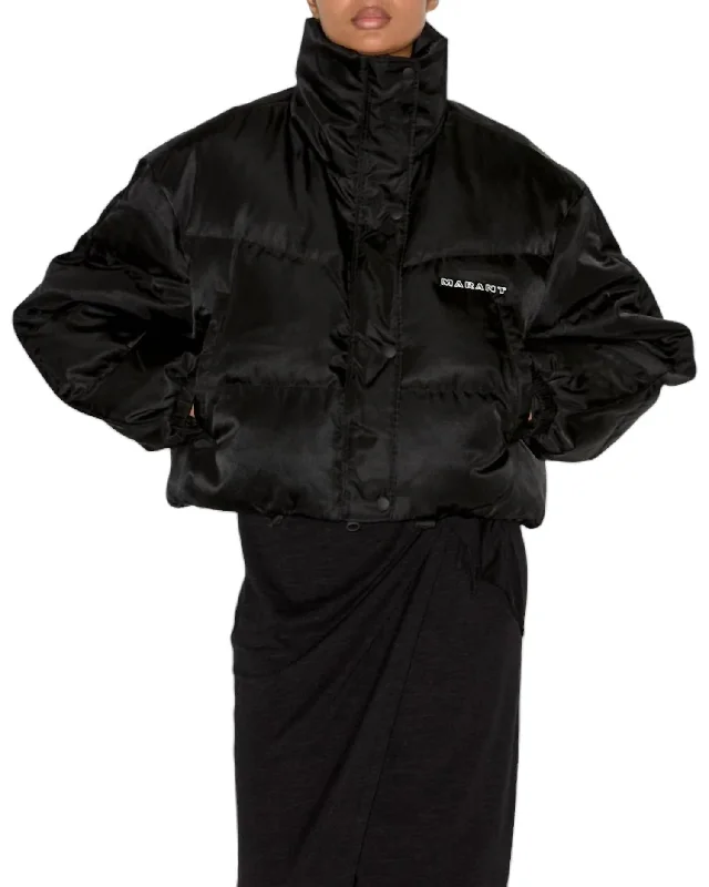 women's sporty hybrid coats -Telia Puff Jacket In Black