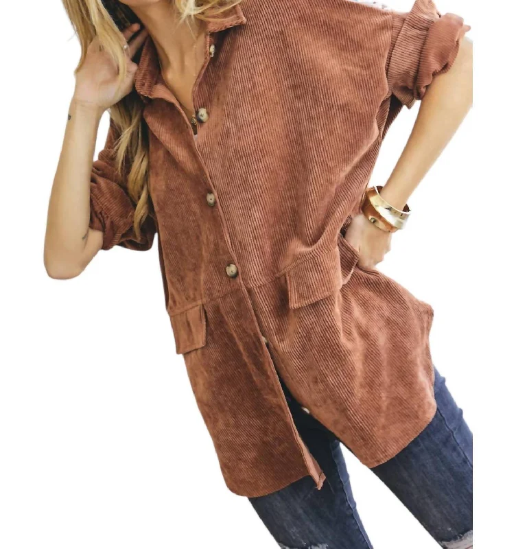 women's distressed denim jackets -Curvy Aztec Shacket In Mocha