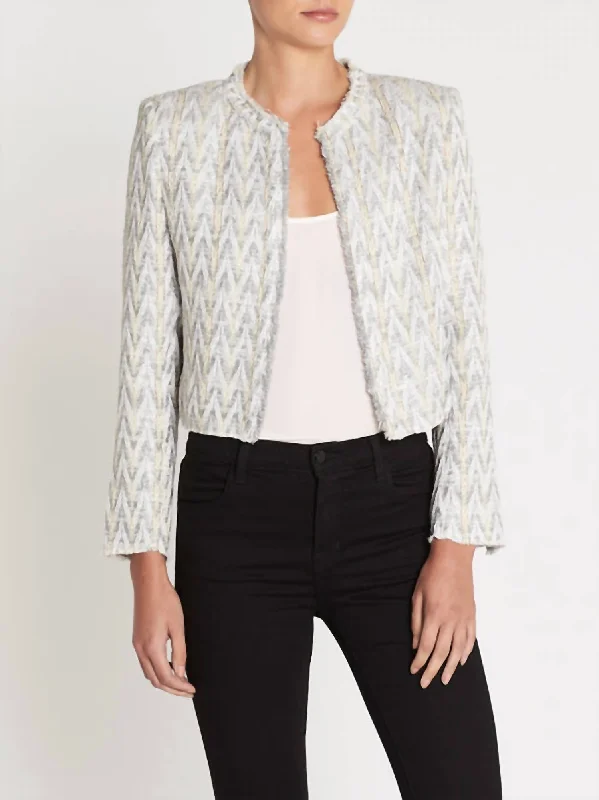 trendy cropped jackets for women -Makilo Jacket In Silver