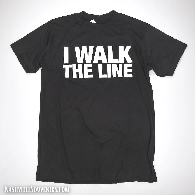 women's mock neck tops -I Walk The Line Johnny Cash T-shirt