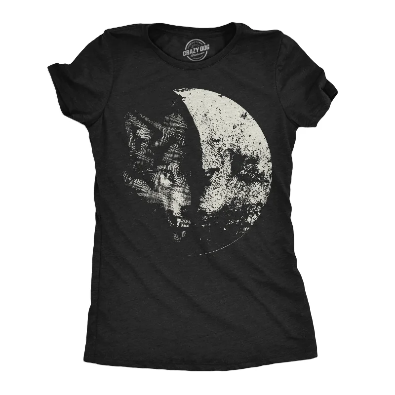 stylish knitted tops for women -Wolf Moon Women's T Shirt