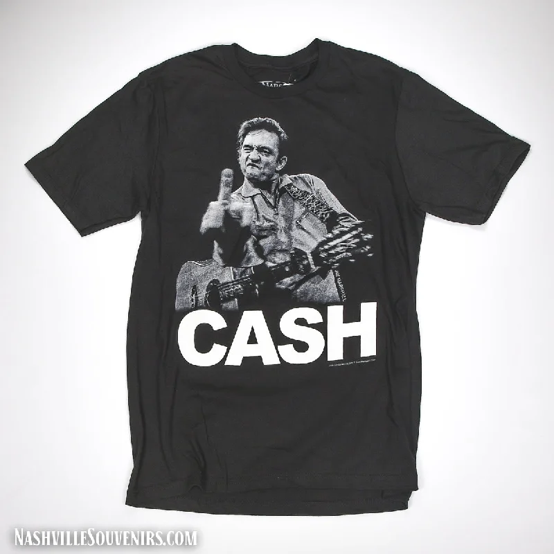 ladies' business casual tops -Johnny Cash "The Bird" T-shirt