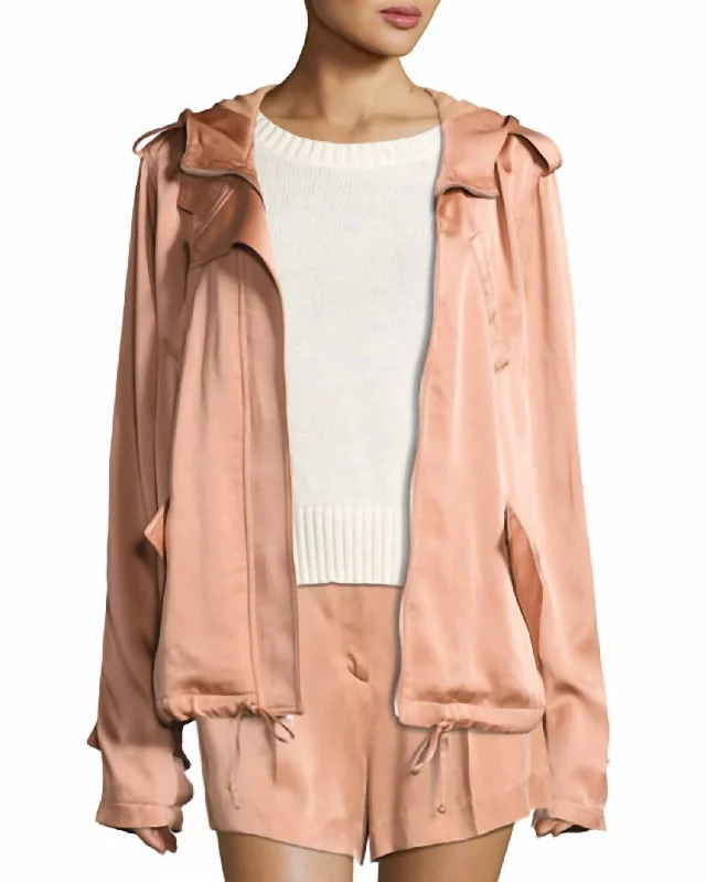 ladies' cashmere coats -Theo Jacket In Rose