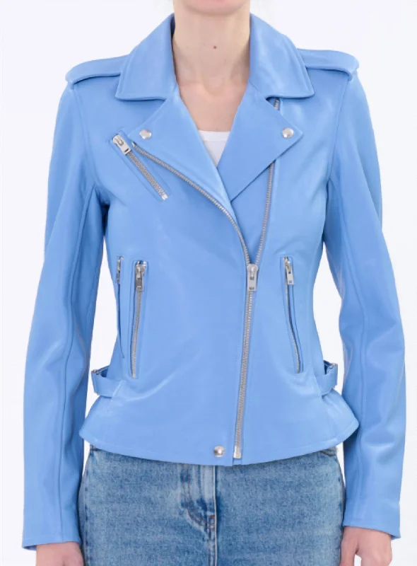 women's varsity jackets -Newhan Jacket In Azure Blue