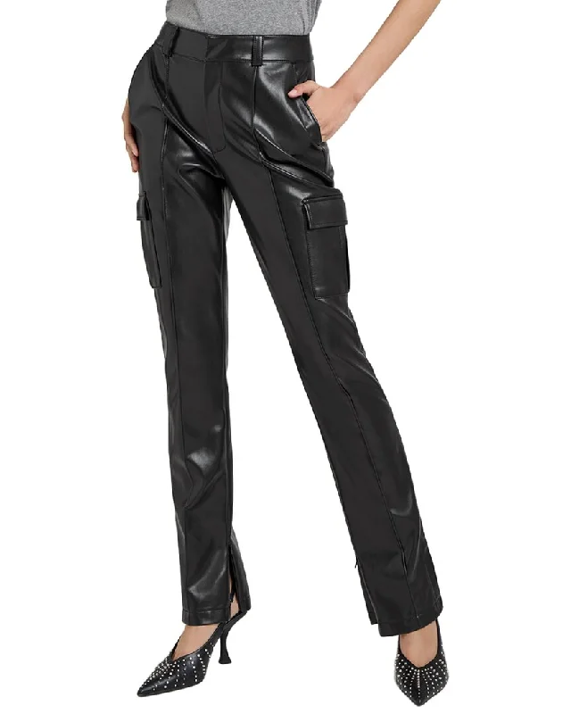 ladies' chino pants -Cinq à Sept Vegan Leather Norah Pant