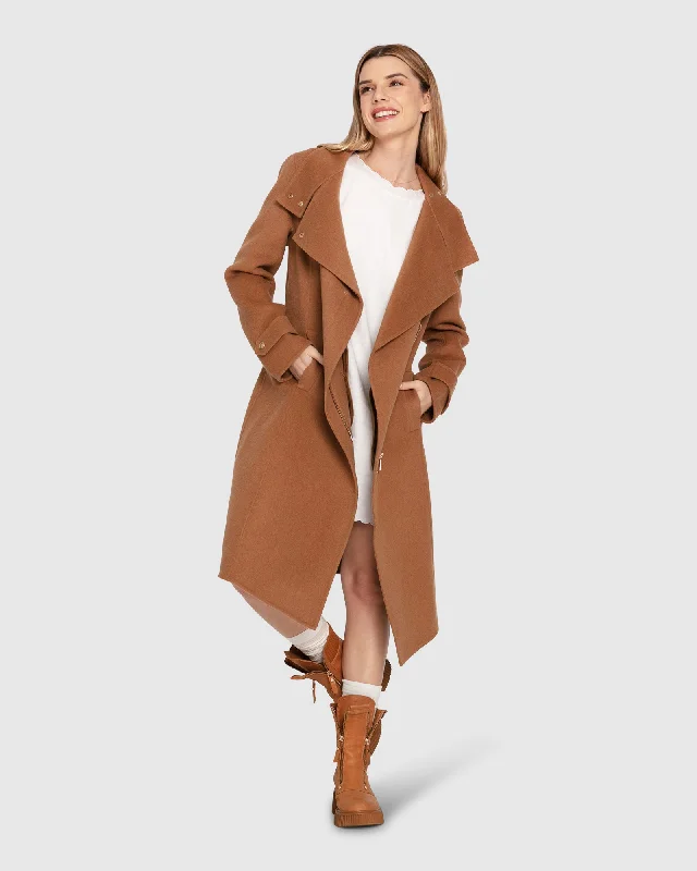 women's feather-filled coats -Envy Me Zipped Coat