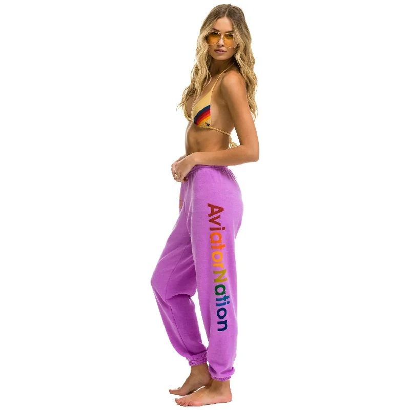 women's athletic leggings -Sweatpant (Neon Purple)