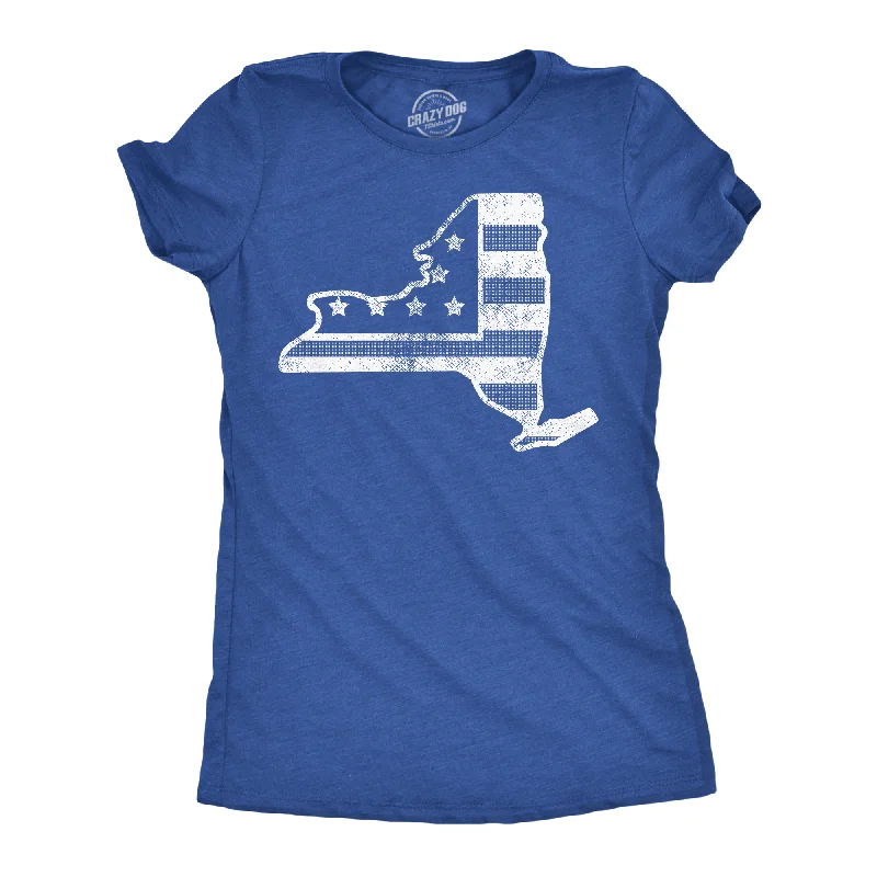 women's halter tops -American Flag New York State Women's T Shirt