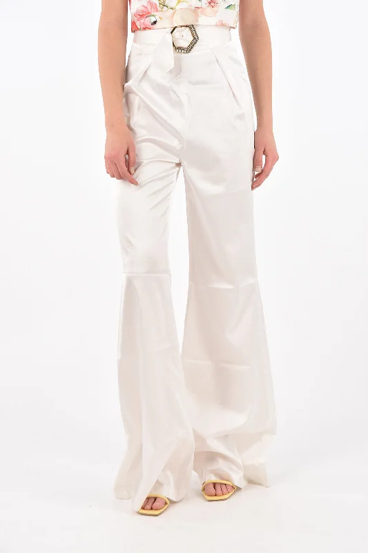 women's casual summer shorts -Philipp Plein Silk JEWEL Palazzo Pants