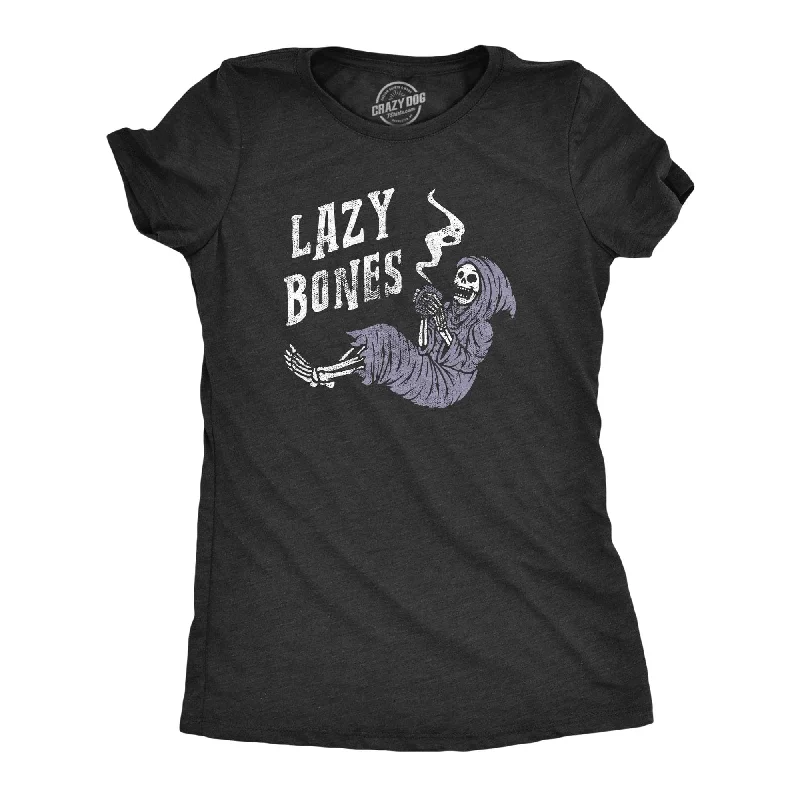 ladies' loose-fit blouses -Lazy Bones Women's T Shirt