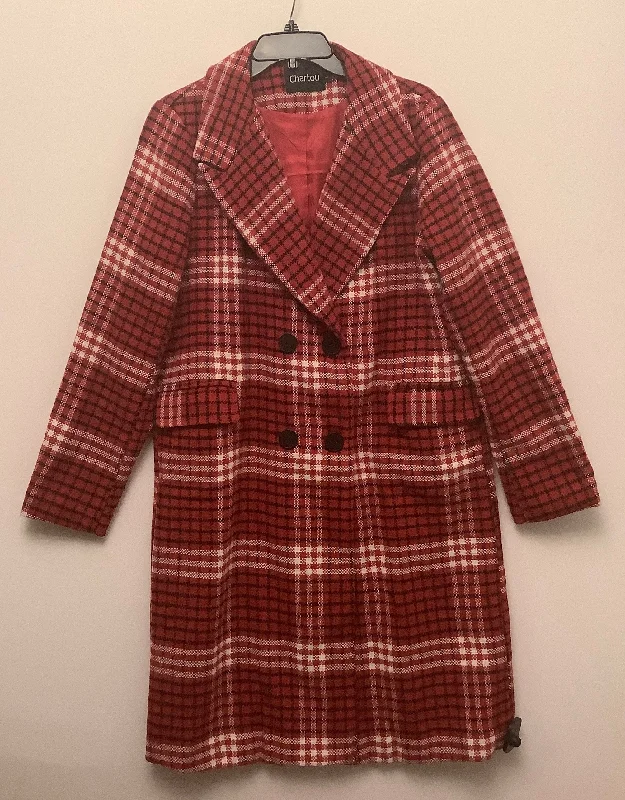 women's formal evening coats -Coat Peacoat By Cmc In Red, Size: L