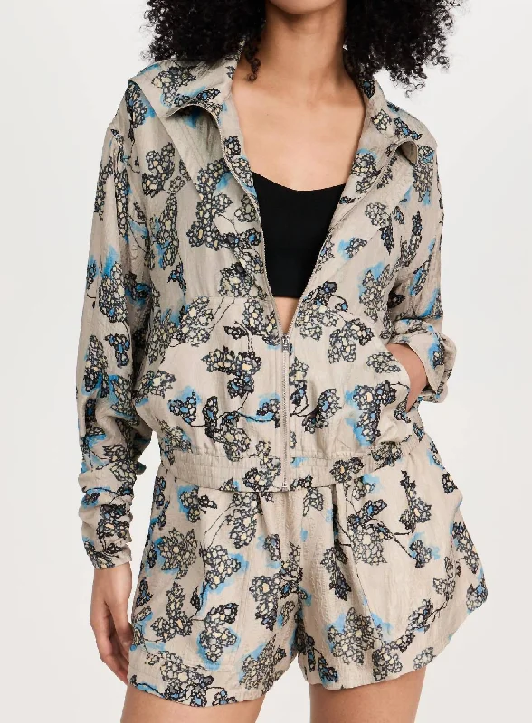 women's sporty bomber jackets -Somia Jacket In Floral Print