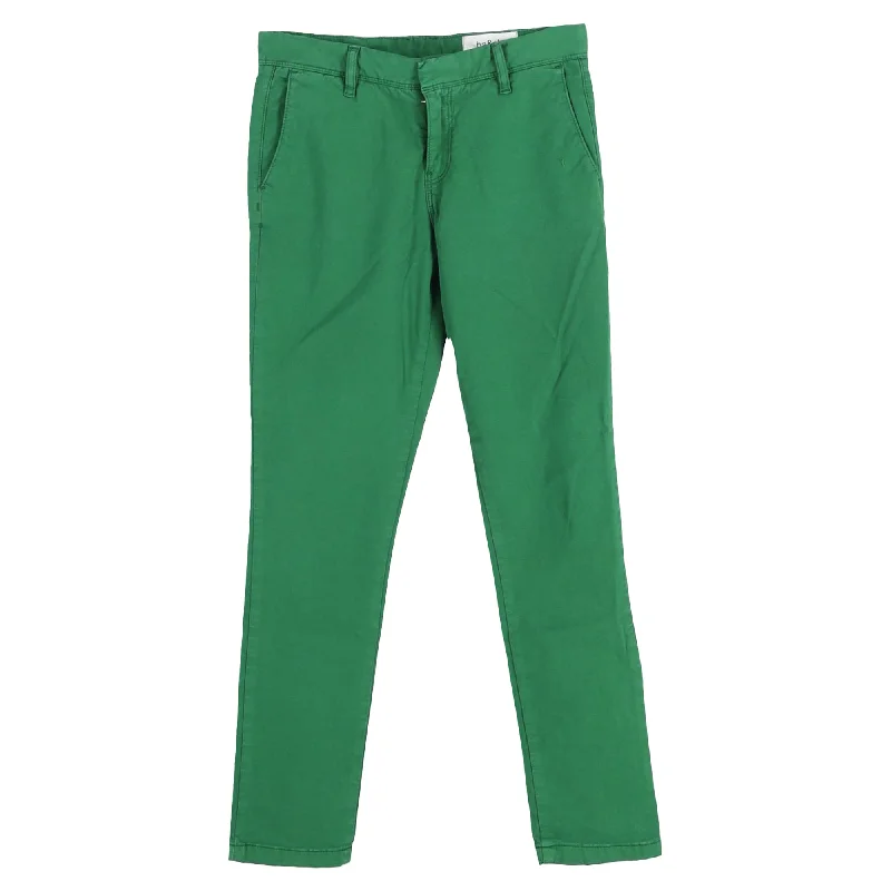 women's tuxedo pants -Ba&sh Moni Trousers in Green Cotton