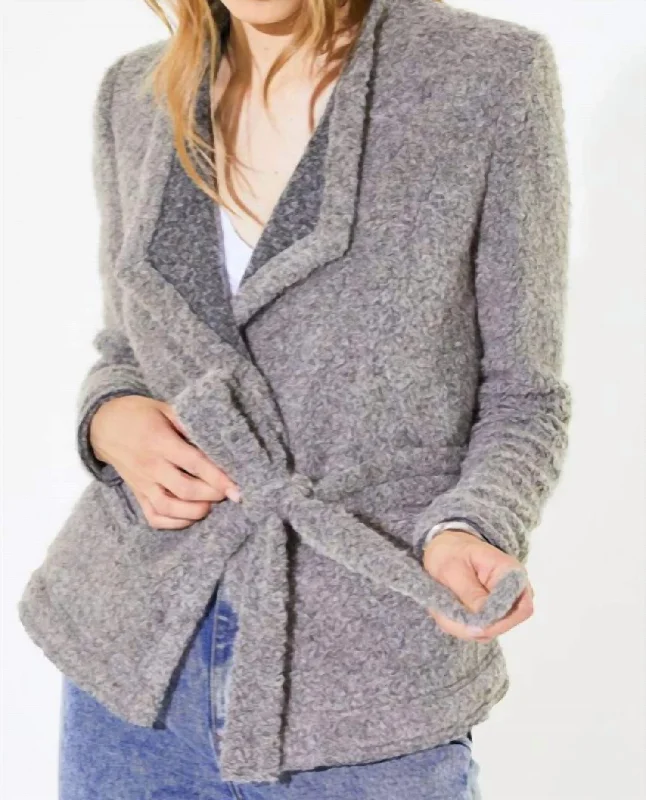 women's fleece-lined coats -Iquitos Jacket In Dirty Grey