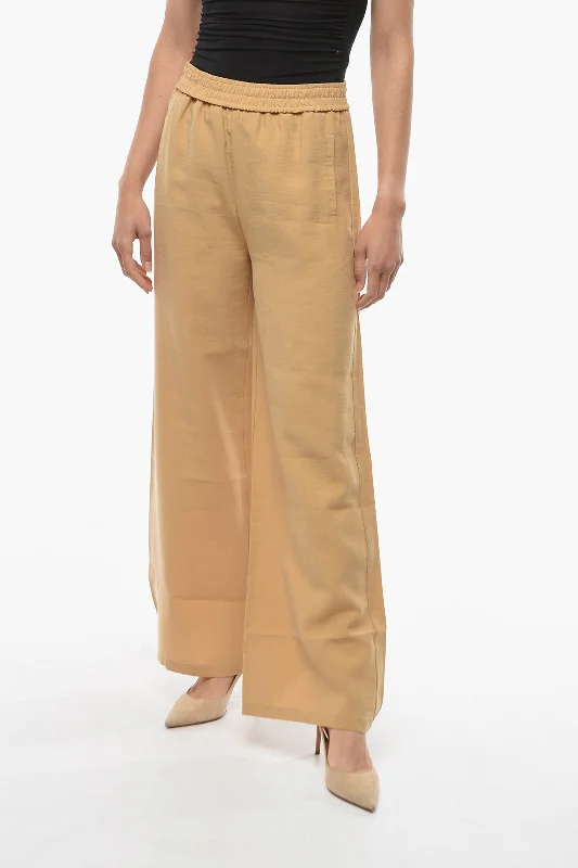 trendy paper bag shorts for women -Rodebjer High Waist MERCIER Palazzo Pants