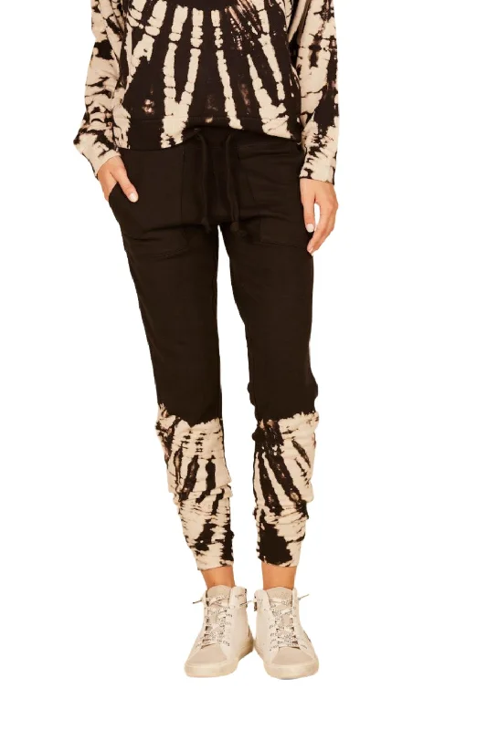 women's ripped jeans -Vintage Havana Feather Tie Dye Jogger B8896