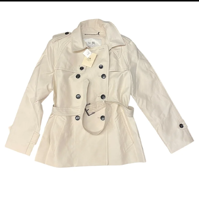 ladies' cashmere coats -Coat Designer By Coach In Beige, Size: Xl