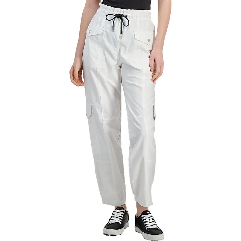 women's tailored trousers -Tommy Hilfiger Womens Tie Waist High Rise Cargo Pants