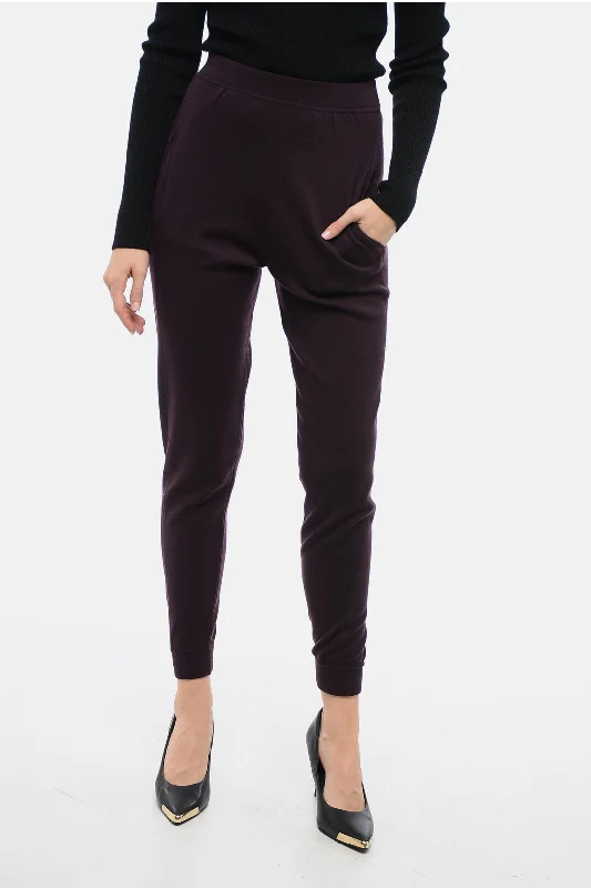 stylish ripped skinny jeans for women -Saint Laurent Wool Sweatpants with Flush Pockets