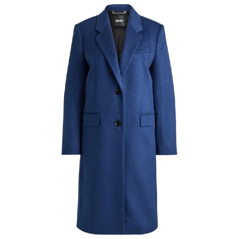 women's casual zip-up jackets -Slim-fit business coat in wool and cashmere