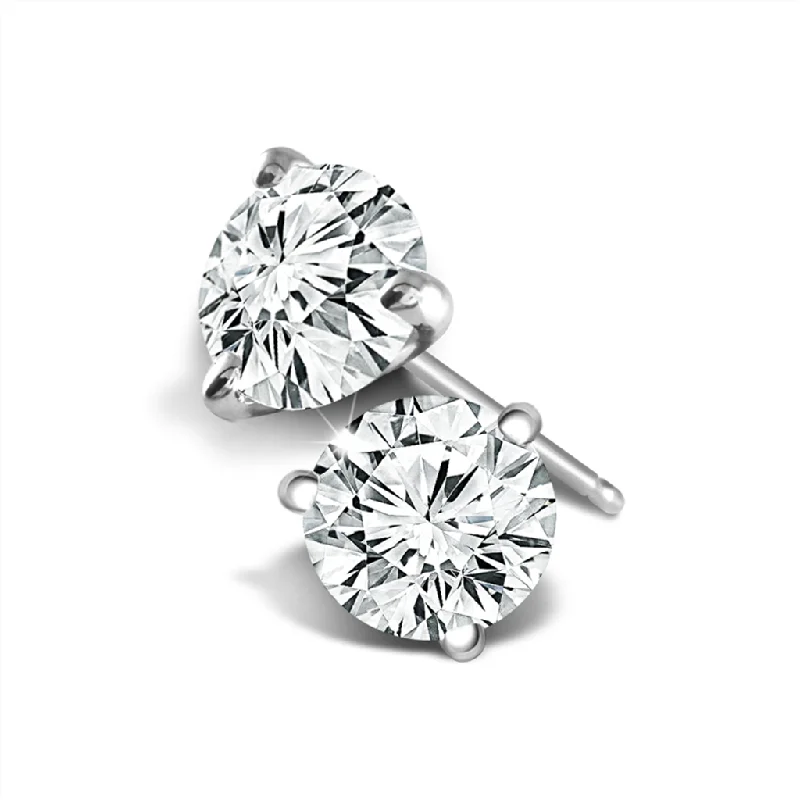 women's statement earrings -14K White Gold 0.10 CTW Diamond Stud Earrings