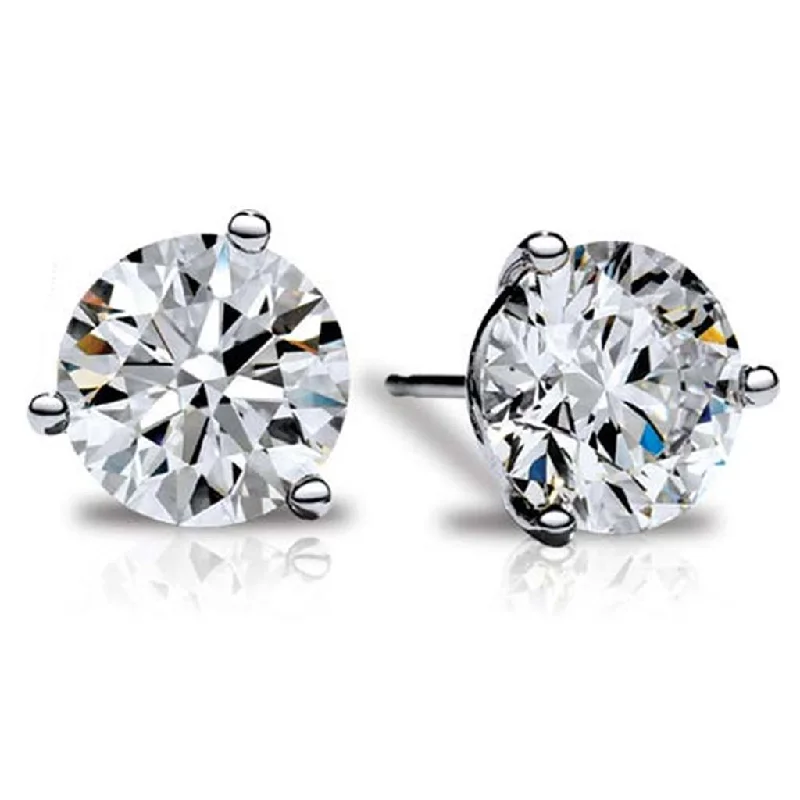 stylish heart-shaped earrings for women -18K White Gold 'Fire & Ice' 0.25 CTW Diamond Stud Earrings