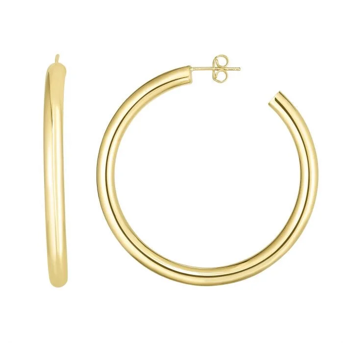 women's hoop earrings with charms -50mm Tube Hoop Earrings