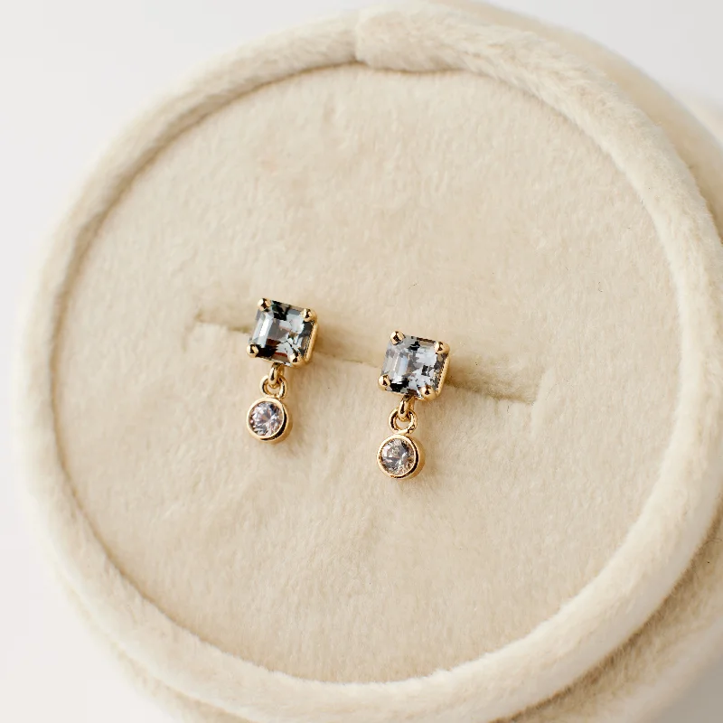 trendy resin earrings for women -Esme Earrings - Spinel + White Sapphire