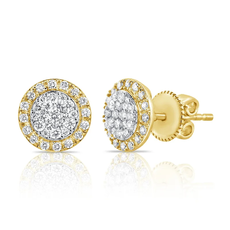 ladies' geometric earrings -Illusion Diamond Studs