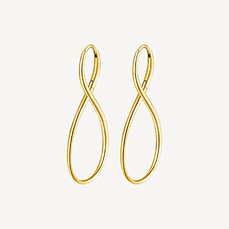 trendy celestial-themed earrings for women -Infinity Earrings in Gold Plated Stainless Steel