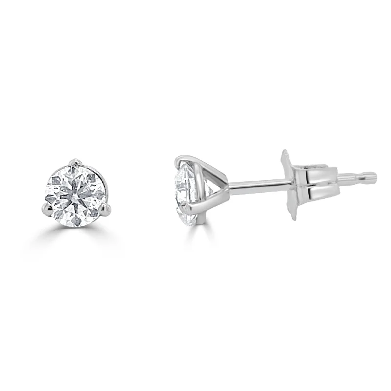 women's pearl earrings -Joelle Diamond 1/2 ct Stud Earrings 14K White Gold 3 Prong