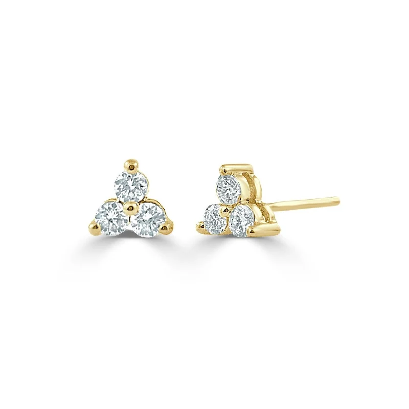 ladies' threader earrings -Joelle Diamond Studs Earrings 14K Yellow Gold 1/4ct TDW - White J-K