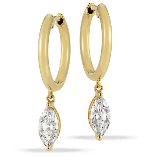 stylish sapphire earrings for women -Lab Grown Diamond Drop Earrings in 14K Yellow Gold