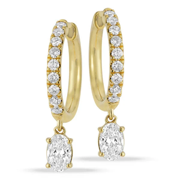 ladies' hoop earrings -Lab Grown Diamond Drop Earrings in 14K Yellow Gold